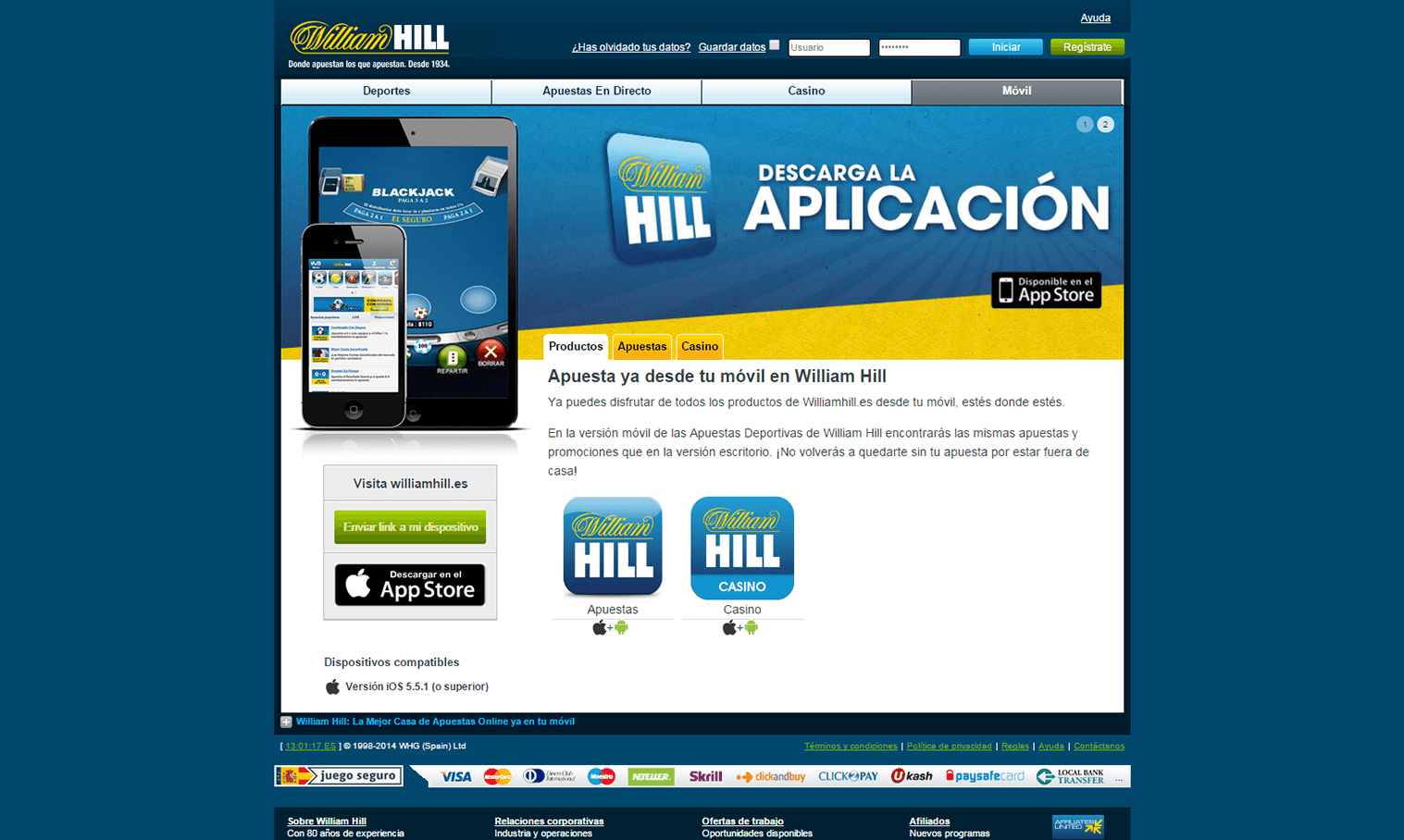 William hill live casino móviles Chile - 59053