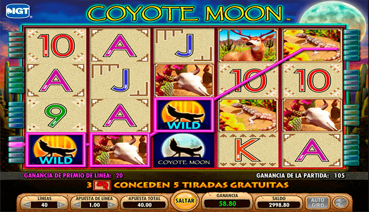Maquinas tragamonedas para jugar gratis Coyote Moon - 88431