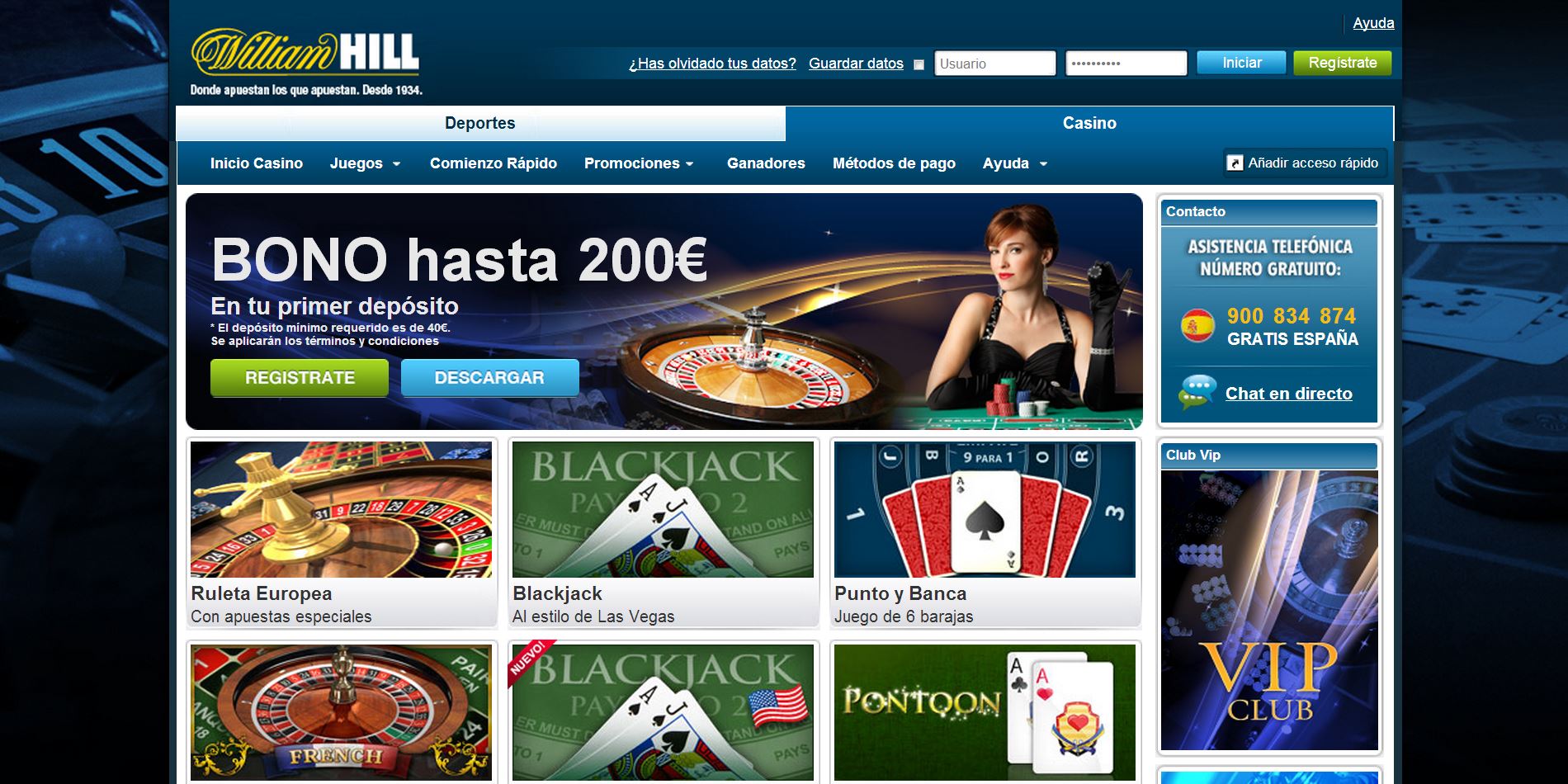 William hill 10 gratis mejores casino México - 16712